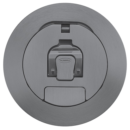 Hubbell Wiring Device-Kellems Electrical Box Cover, Round, Cast Aluminum S1R4CVRGRY